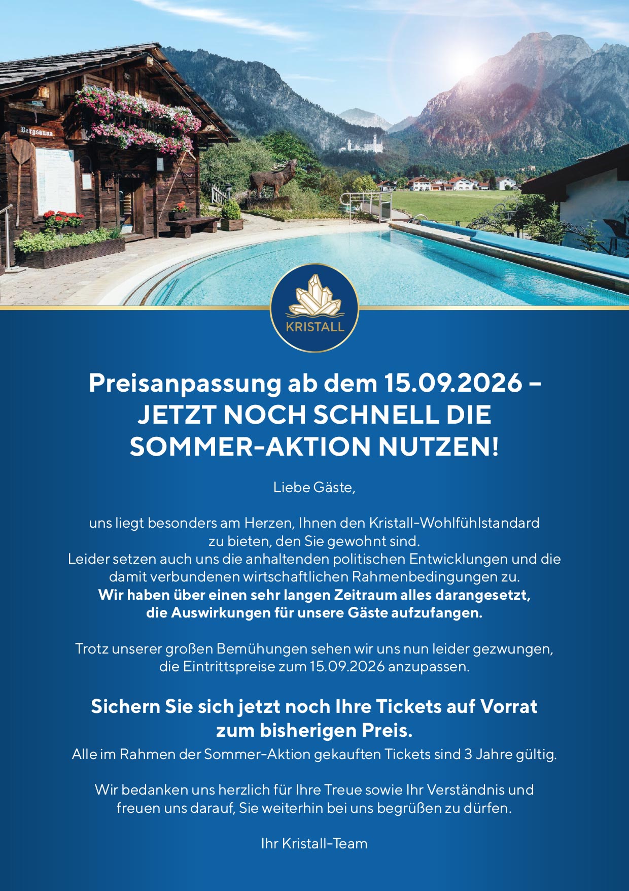 Venusgrotte vorübergehend geschlossen